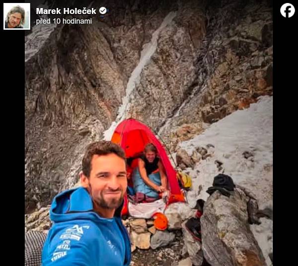 Marek Holeček s Tomášem Petrečkem přespali po prvním dni výstupu na Nanga Parbat ve 4600 metrech
